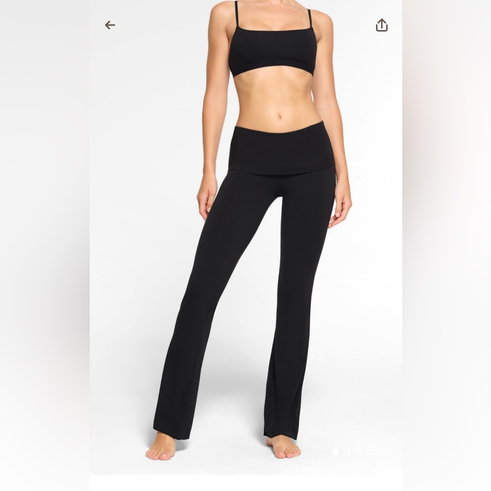 SKIMS NWT Cotton Jersey Foldover Pant - Soot
